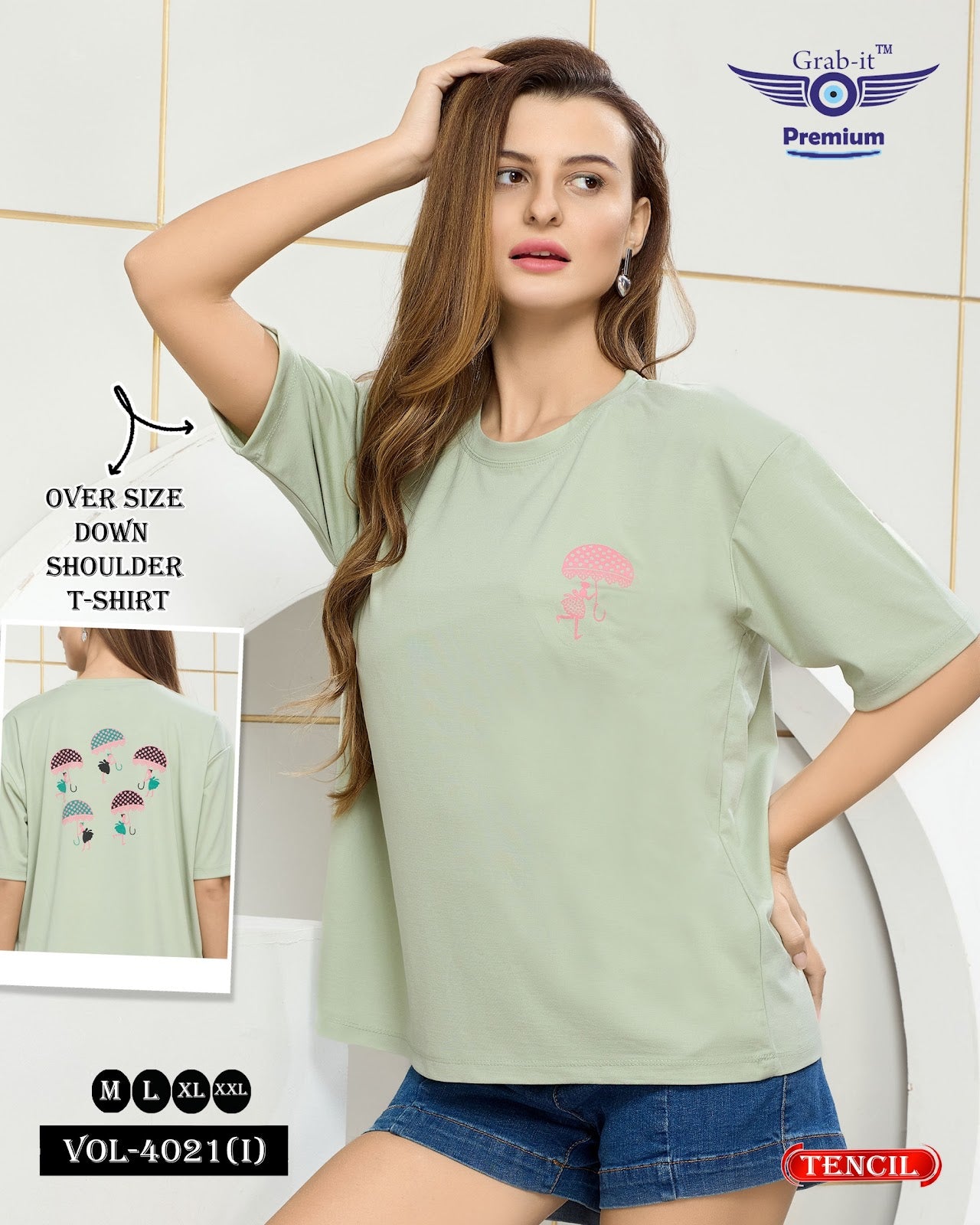 Vol 4021 I Grab It Tencil Women Oversized Tshirt Manufacturer Ahmedabad