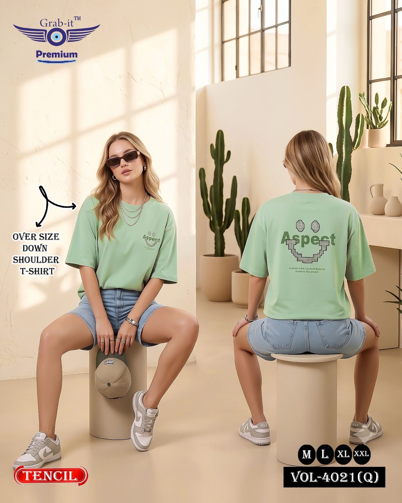 Vol 4021 Q Grab It Tencil Women Oversized Tshirt Manufacturer