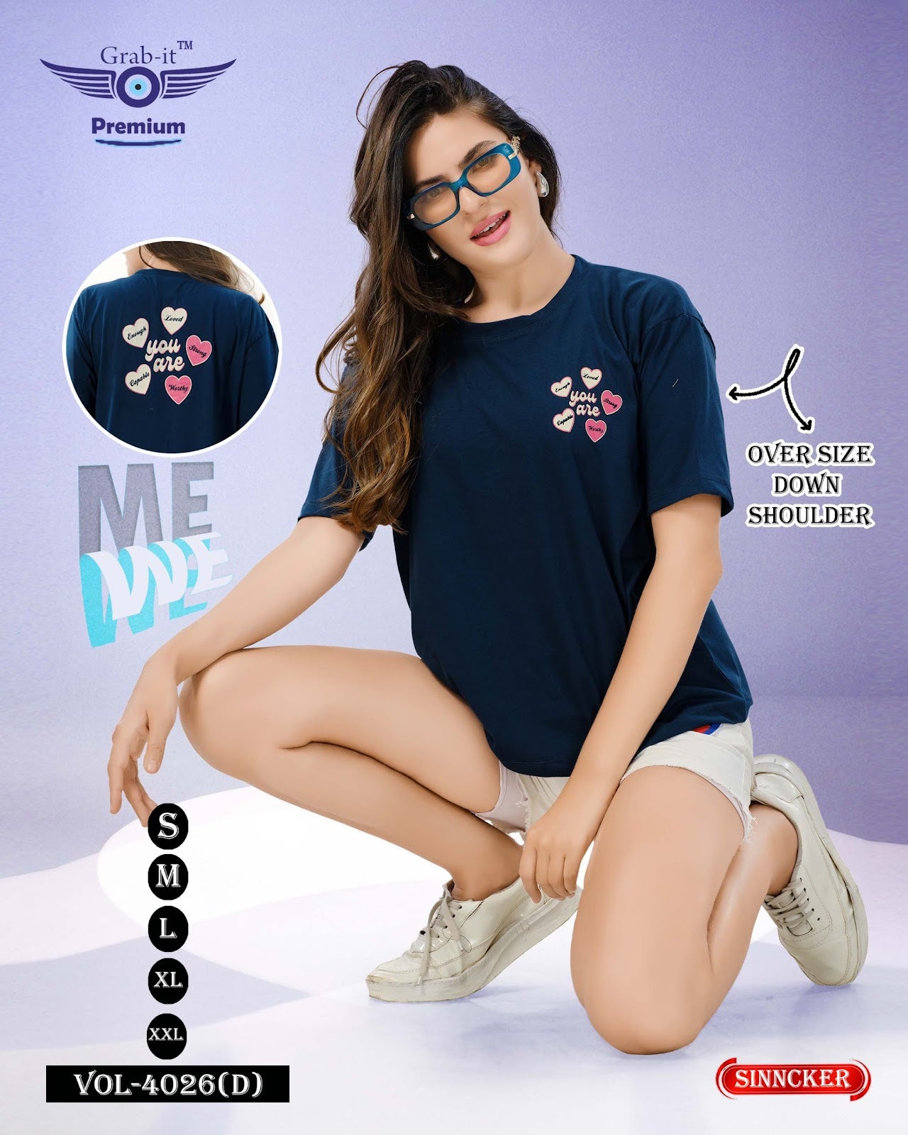 Vol 4026 D Grab It Sinker Women Oversized Tshirt Supplier Gujarat