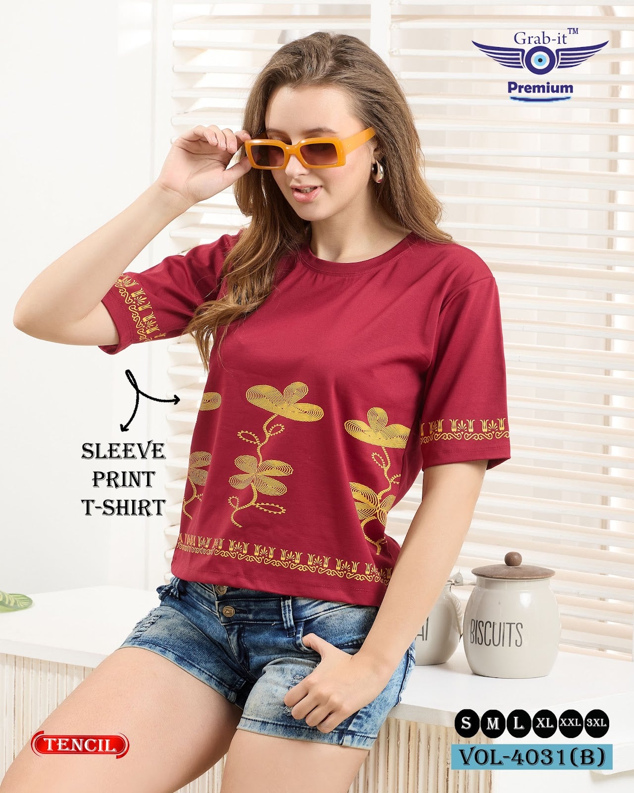 Vol 4031 B Grab It Tencil Women Tshirt Wholesale Price