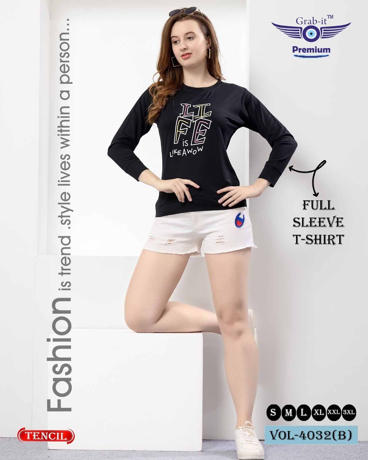 Vol 4032 B Grab It Tencil Women Tshirt Manufacturer Gujarat