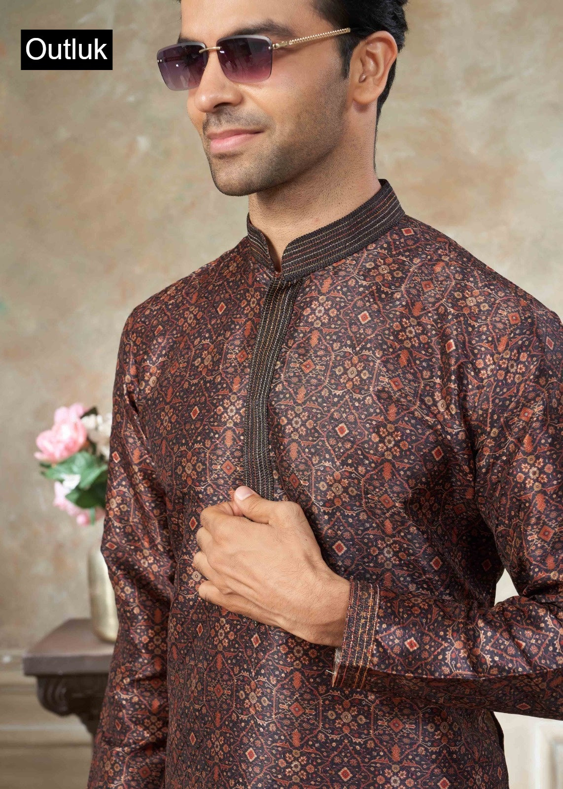 Vol 40 Wedding Collection Outluk Silk Mens Kurta Pajama Manufacturer Ahmedabad