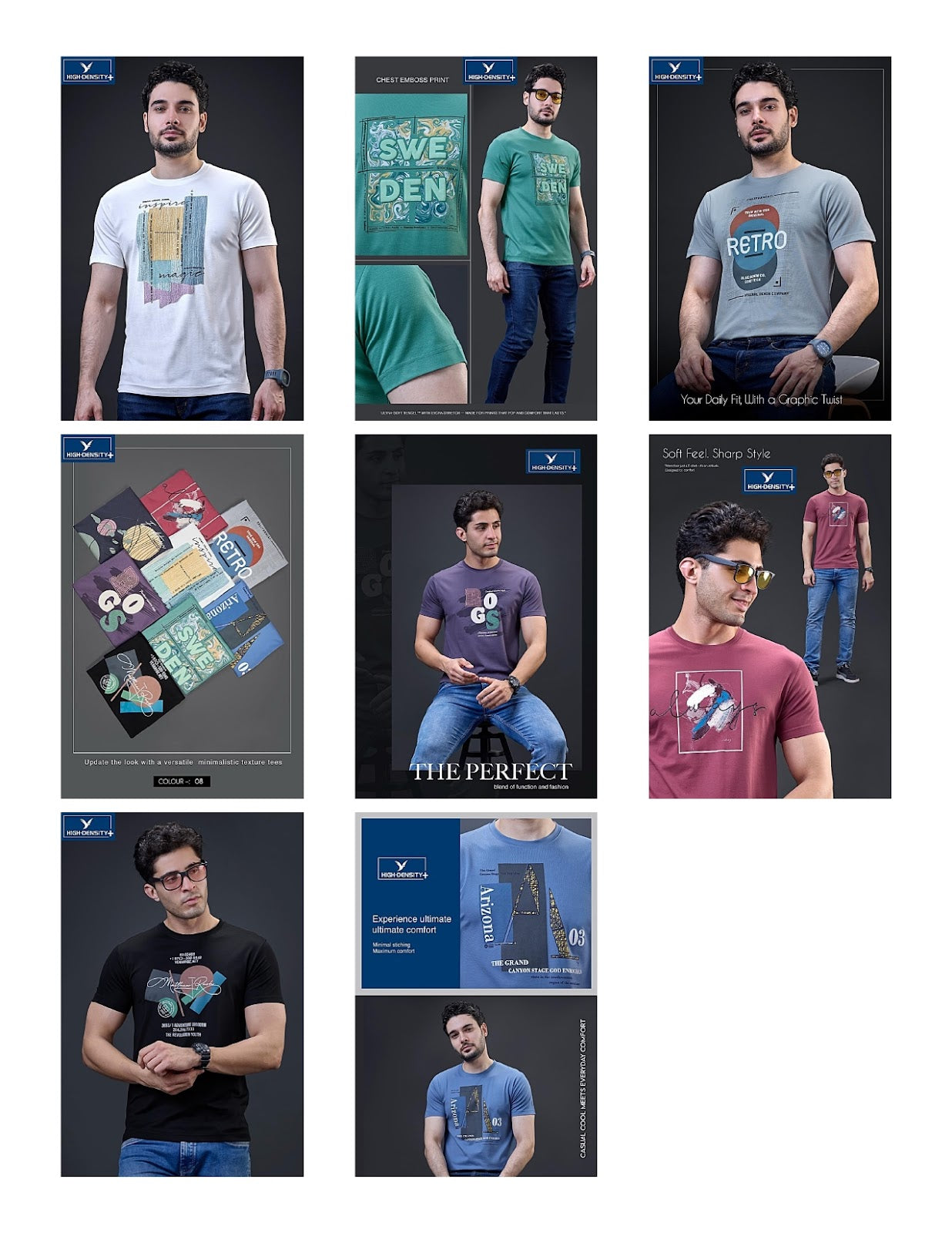 Vol 4252 - 4259 High Density Tencil Lycra Mens Tshirts Wholesale Price