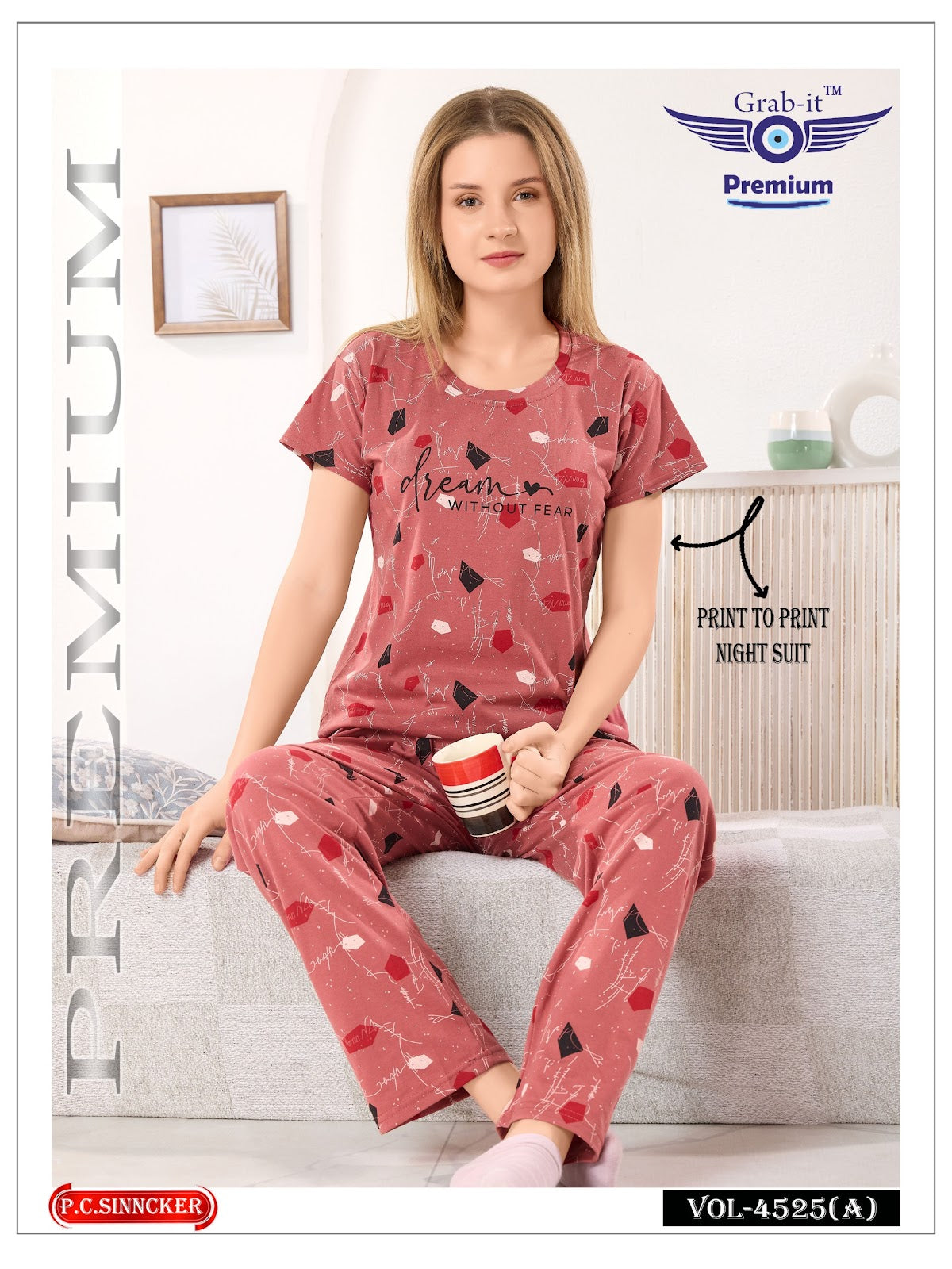 Vol 4525 A Grab It Sinker Pyjama Night Suits Exporter India