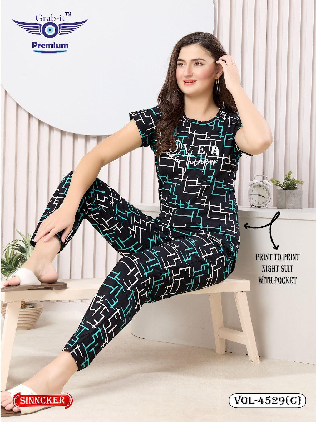 Vol 4529 C Grab It Sinker Pyjama Night Suits Manufacturer Gujarat
