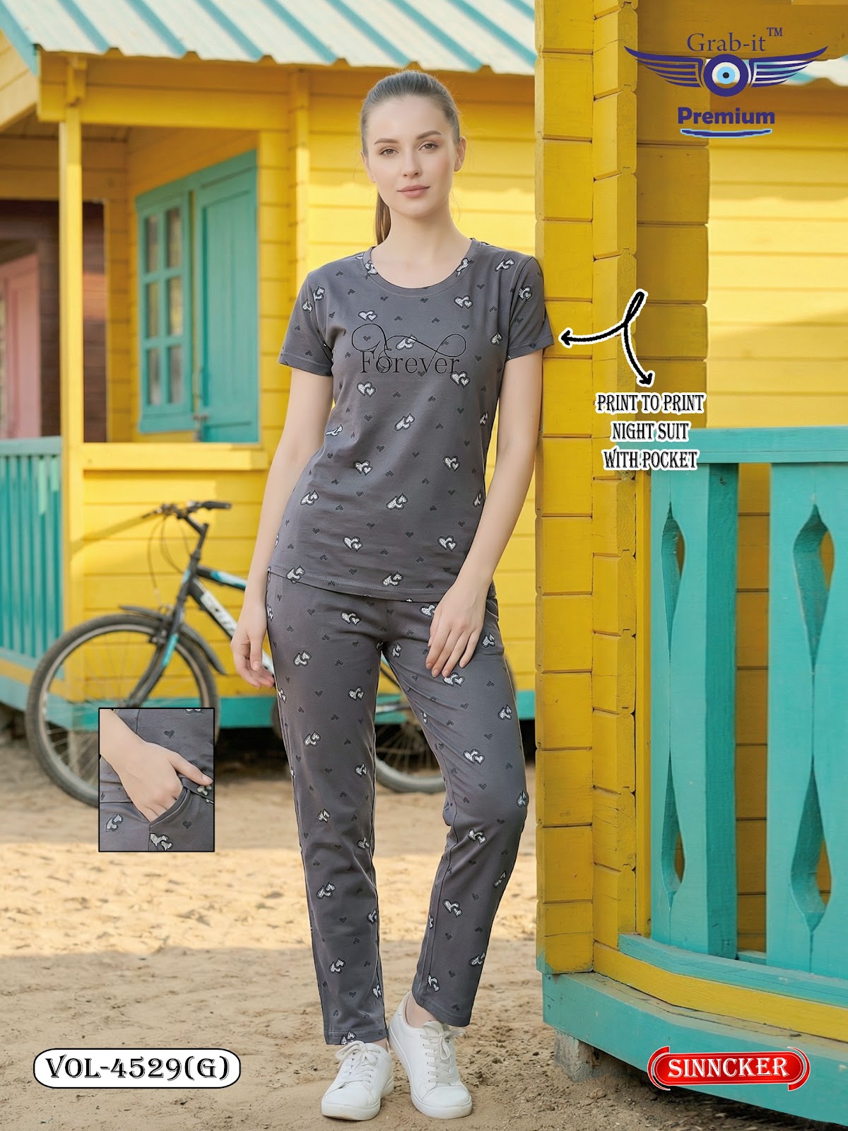 Vol 4529 G Grab It Sinker Pyjama Night Suits Manufacturer