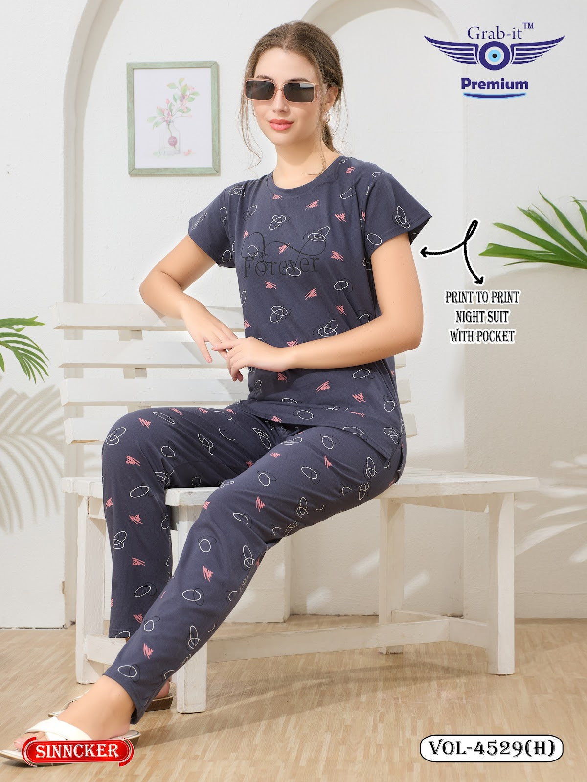 Vol 4529 H Grab It Sinker Pyjama Night Suits Exporter India