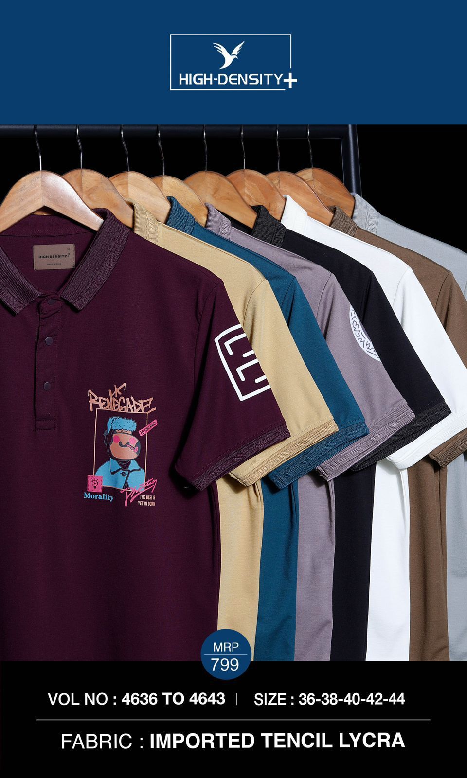 Vol 4636-4643 High Density Tencil Lycra Mens Tshirts Manufacturer
