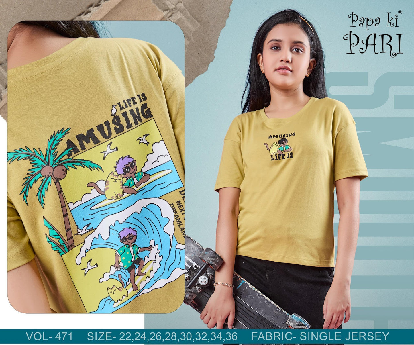 Vol 471 Papa Ki Pari Biowash Girls Top Wholesale