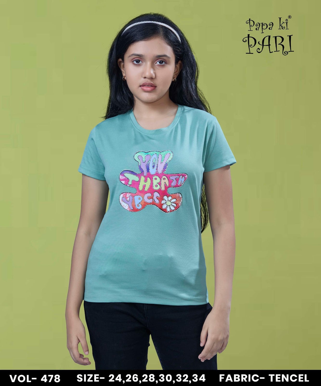 Vol 478 Papa Ki Pari Lycra Tencil Girls Top Wholesaler Ahmedabad