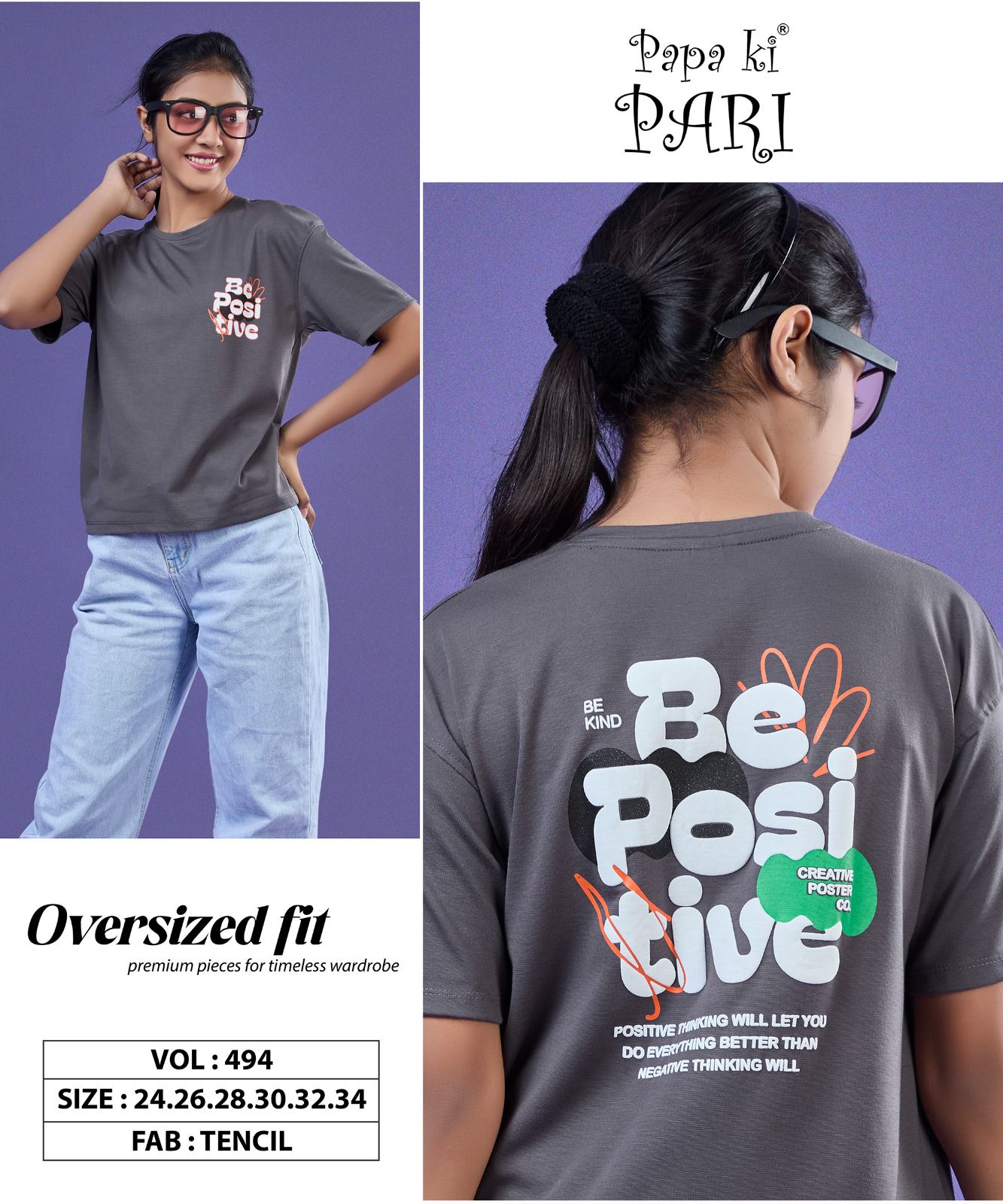 Vol 494 Papa Ki Pari Tencil Girls Top Wholesaler India