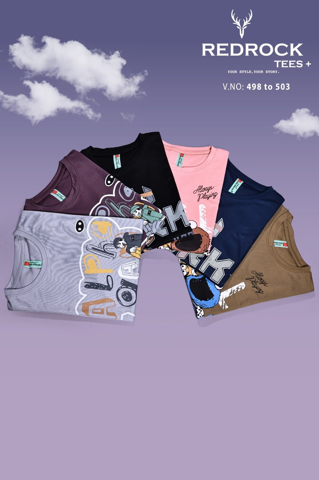 Vol 498 To 503 Hd Print Redrock Tencil Lycra Boys Tshirt Wholesaler India