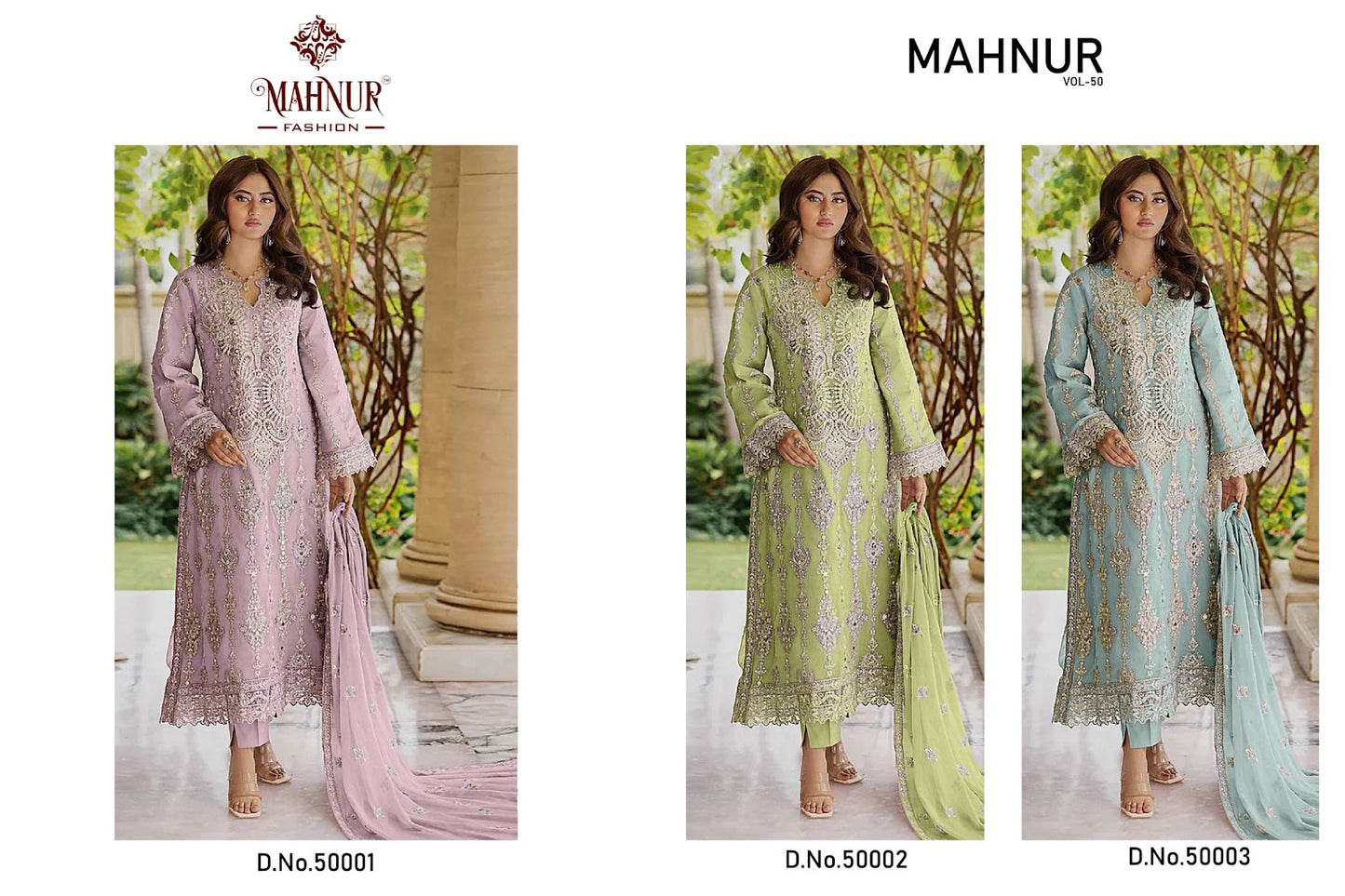 Vol 50 Mahnur Georgette Pakistani Salwar Suits Supplier Ahmedabad