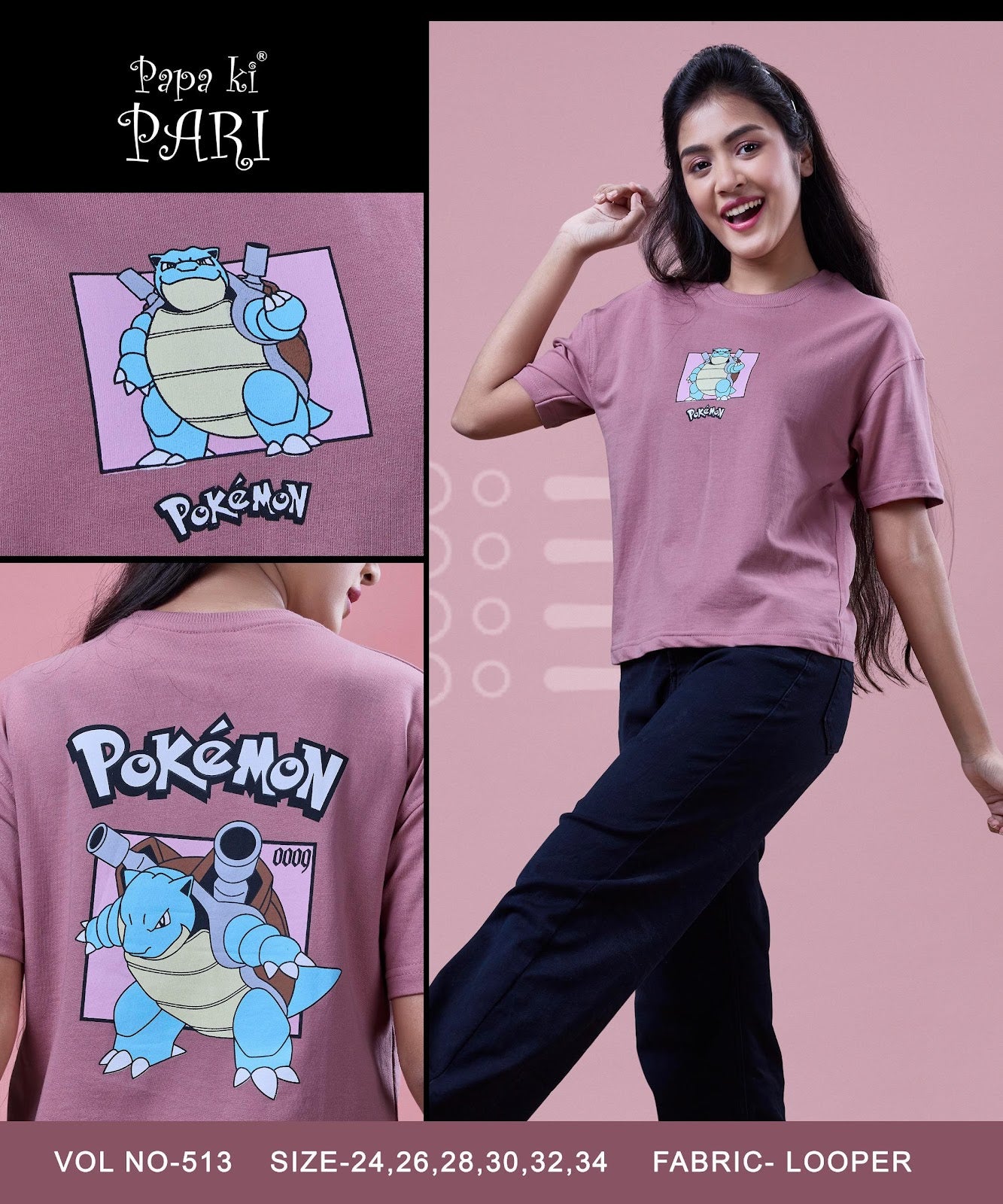 Vol 513 Papa Ki Pari Cotton Looper Girls Top Wholesaler India