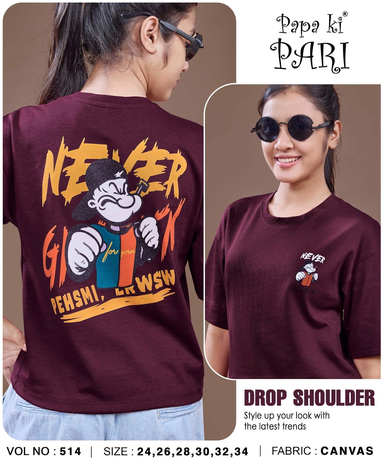 Vol 514 Papa Ki Pari Canvas Girls Top Exporter