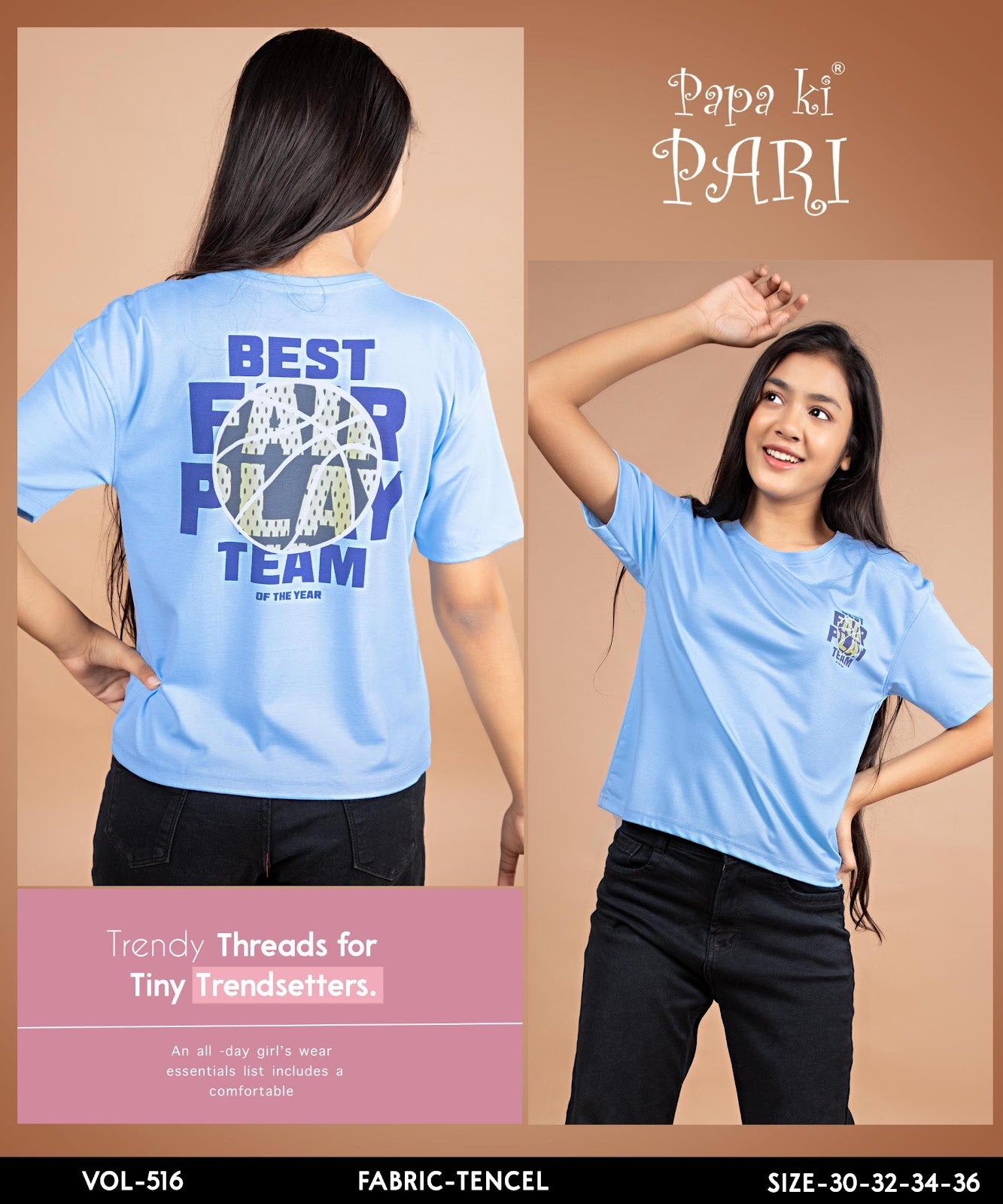 Vol 516 Papa Ki Pari Imported Girls Top Wholesale Rate