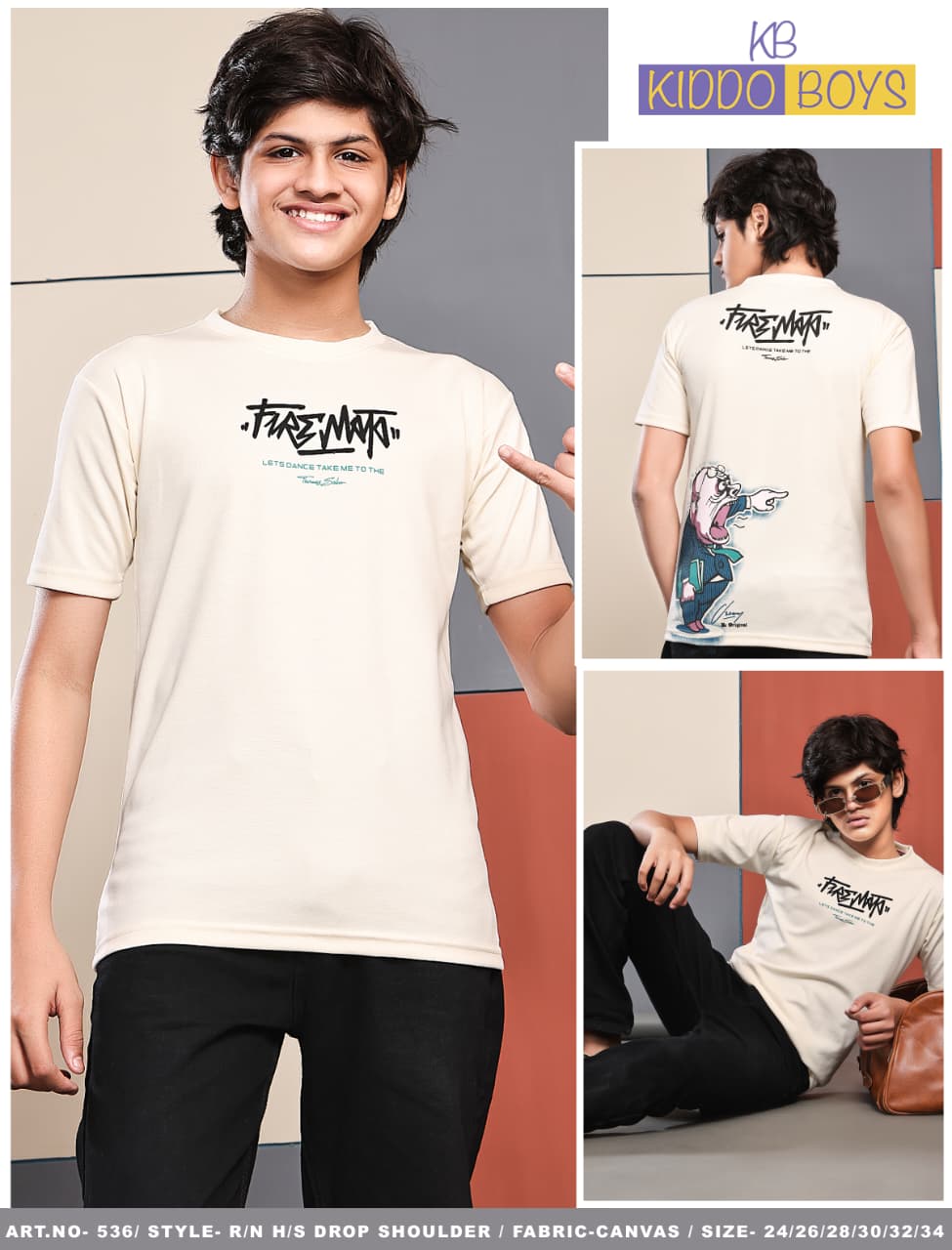 Vol 536 Kiddo Canvas Boys Tshirt Exporter Ahmedabad
