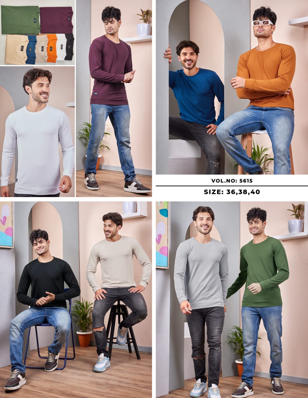 Vol 56-15 Zaara Crape Mens Tshirts Wholesaler Gujarat
