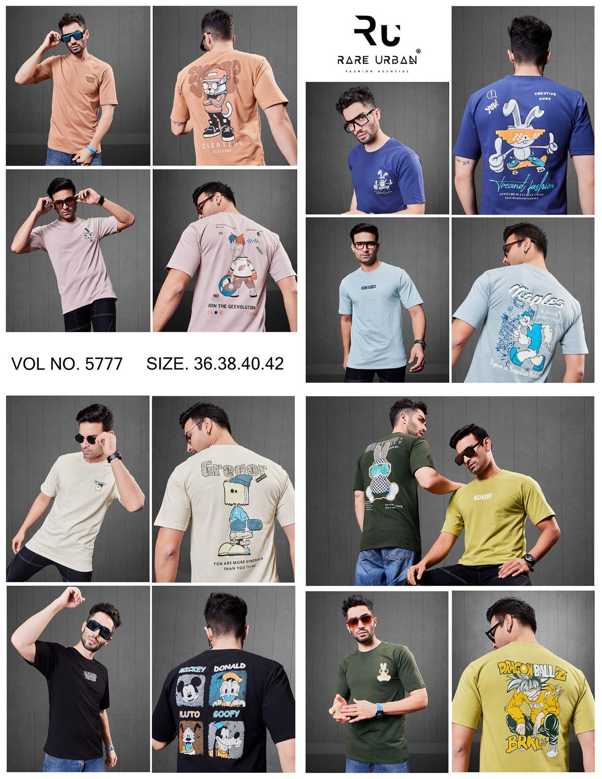 Vol 5777 Oversize Drop Shoulder Rare Urban Cotton Looper Mens Tshirts Exporter