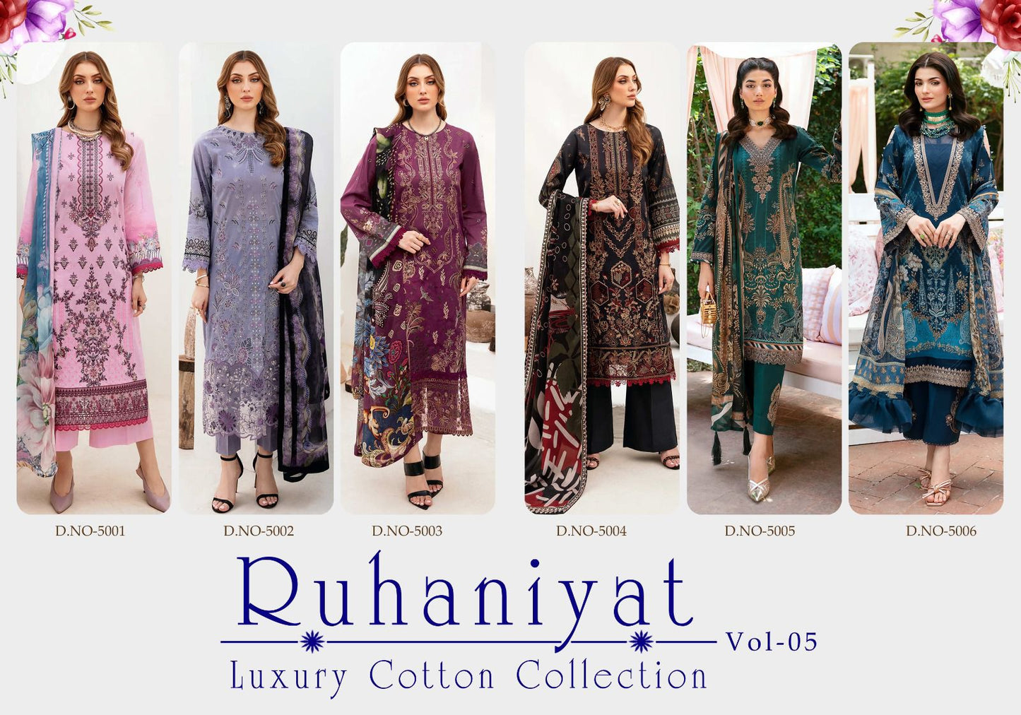 Vol 5 Ruhaniyat Cotton Karachi Salwar Suits Manufacturer