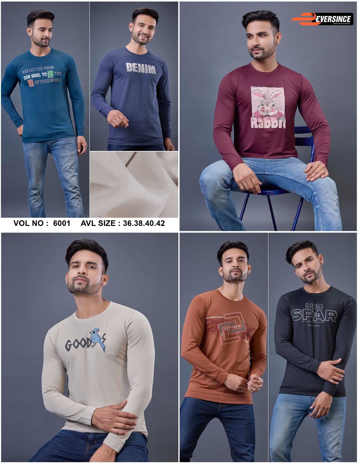 Vol 6001 Eversince Looper Mens Tshirts Manufacturer Gujarat