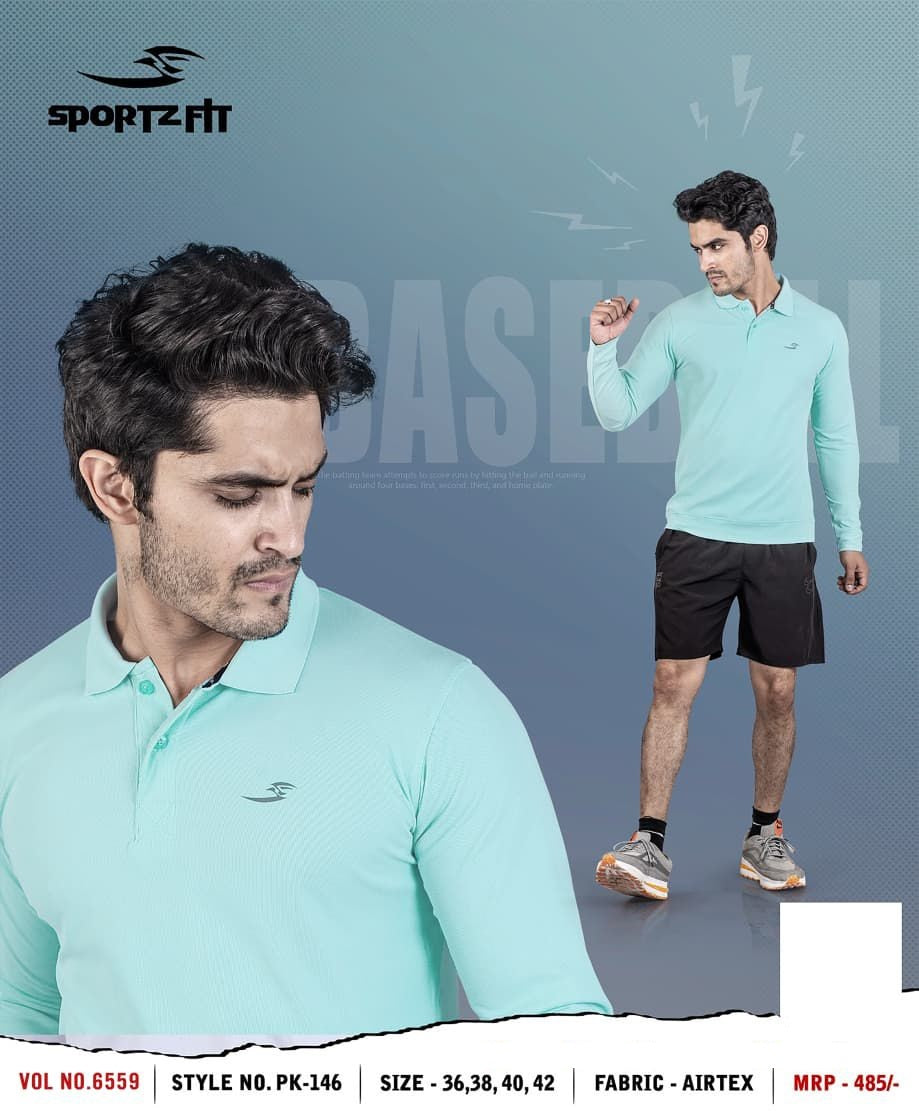 Vol 6559 Sportz Fit Airtex Mens Tshirts Supplier Gujarat