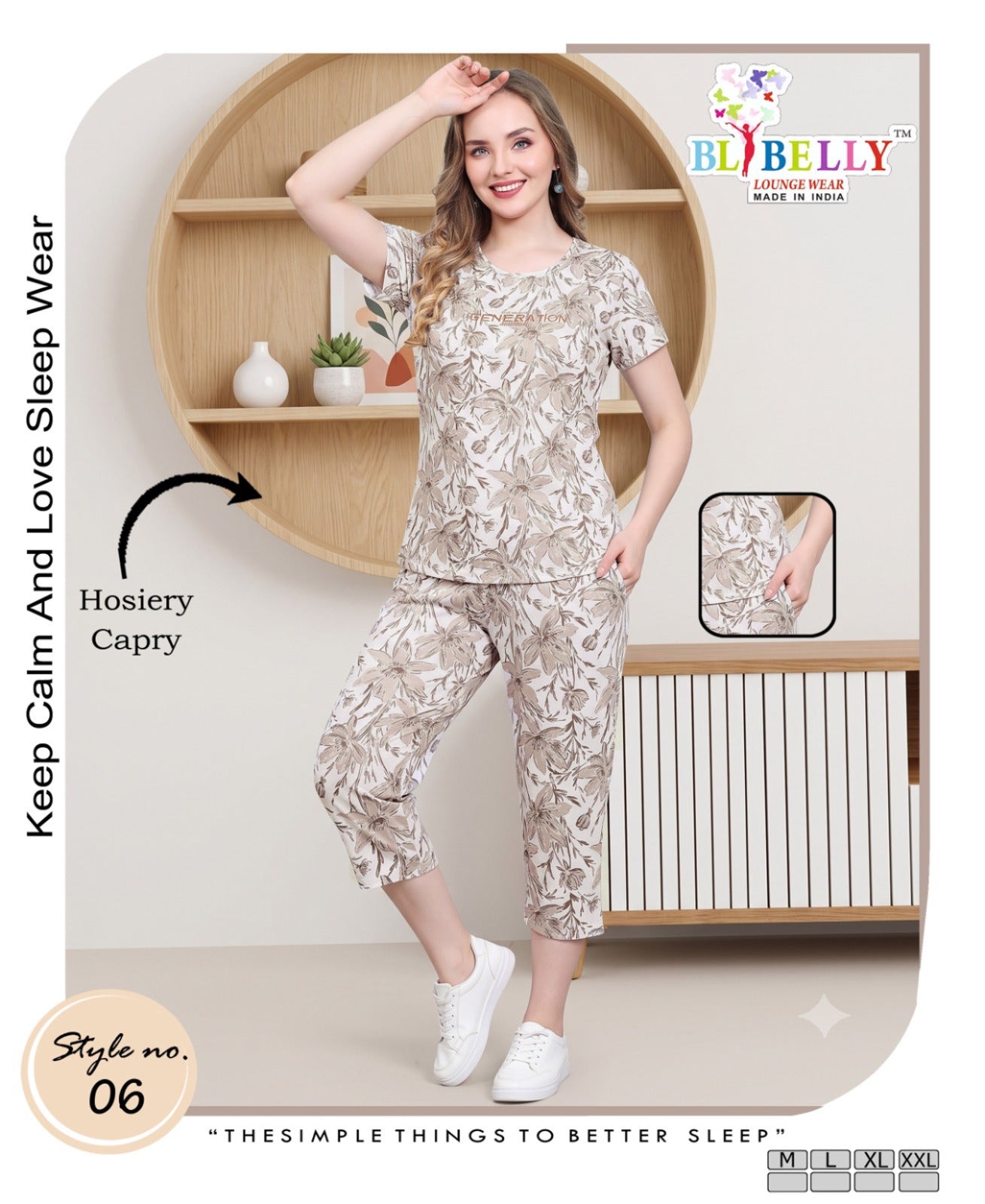 Vol 780 Belly Hosiery Capri Night Suits Wholesale Price
