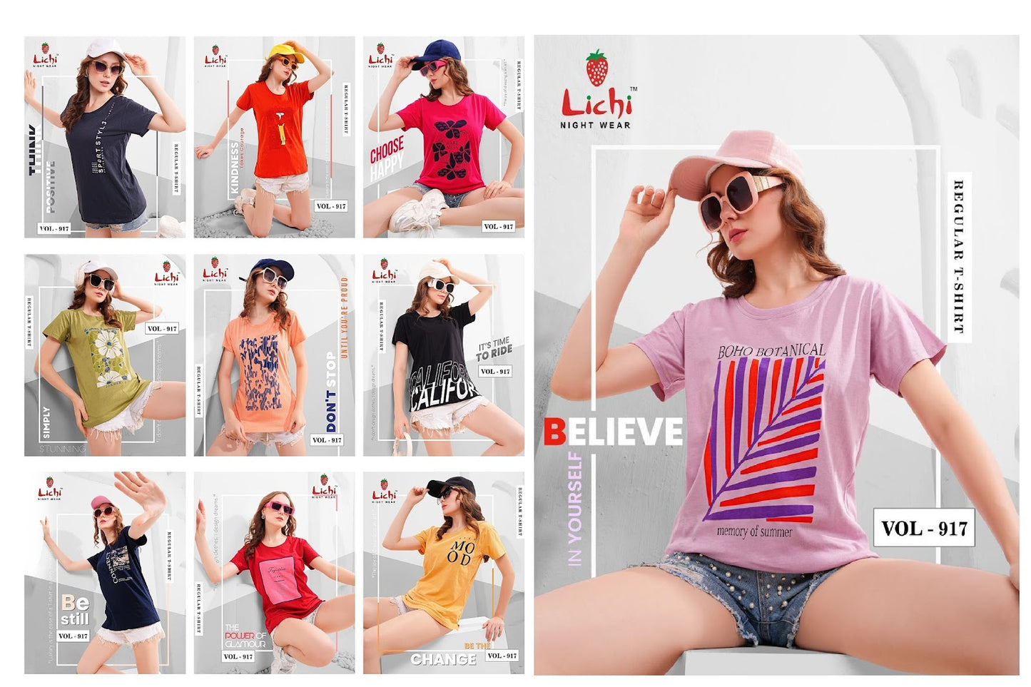 Vol 917 Lichi Hosiery Women Tshirt Supplier Gujarat