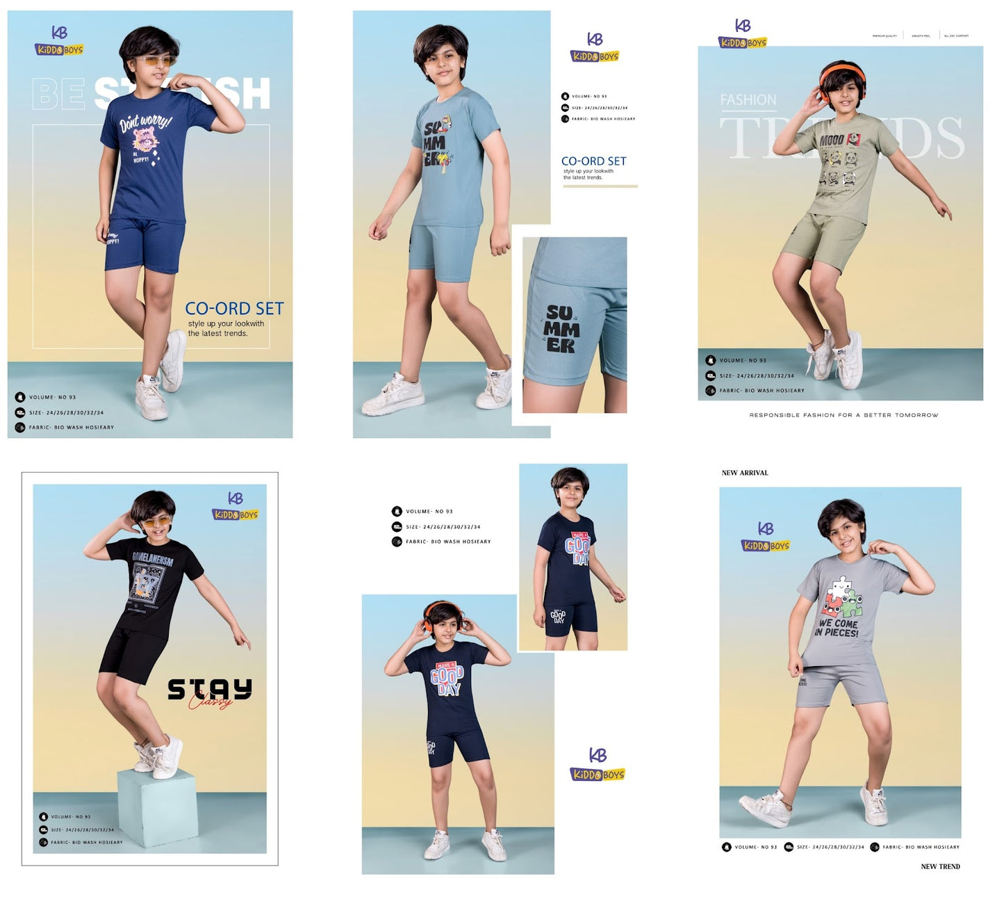 Vol 93 Kiddo Biowash Boys Shorts Set Exporter