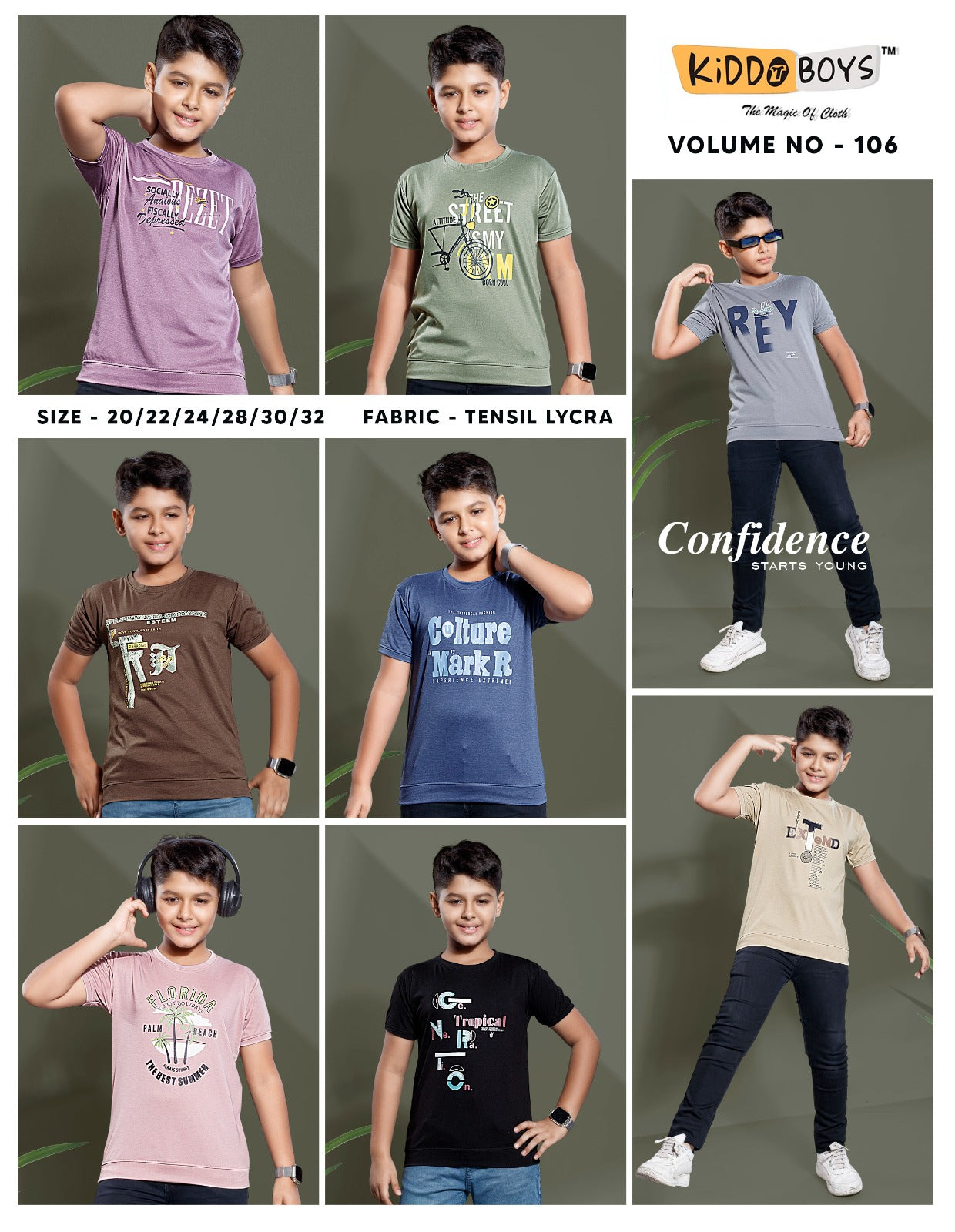 Vol No 106 Kiddo Tencil Lycra Boys Tshirt Exporter Ahmedabad