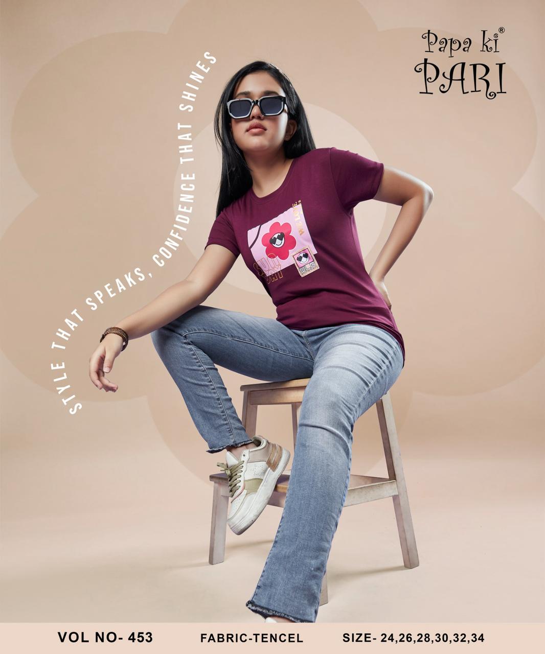 Vol No 453 Papa Ki Pari Imported Girls Tshirt Wholesale Rate