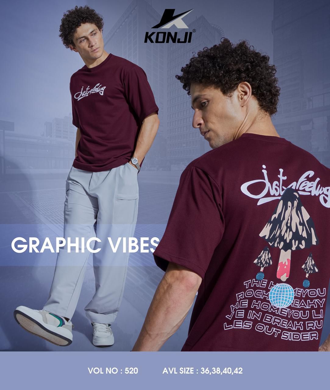 Vol No 520 Konji Cotton Looper Mens Tshirts Wholesale