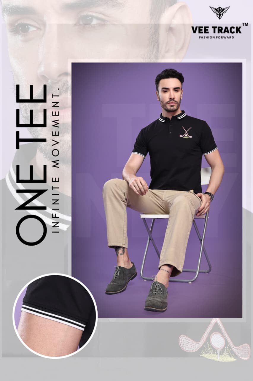 Vol V2191 Chest Embroidery Vee Track Cotton Mens Tshirts Supplier Ahmedabad