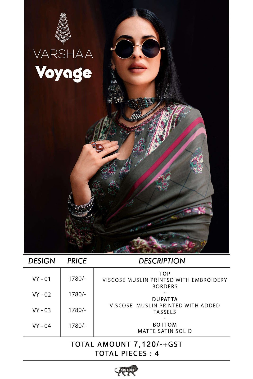Voyage Muslin Varshaa Pant Style Suits Manufacturer
