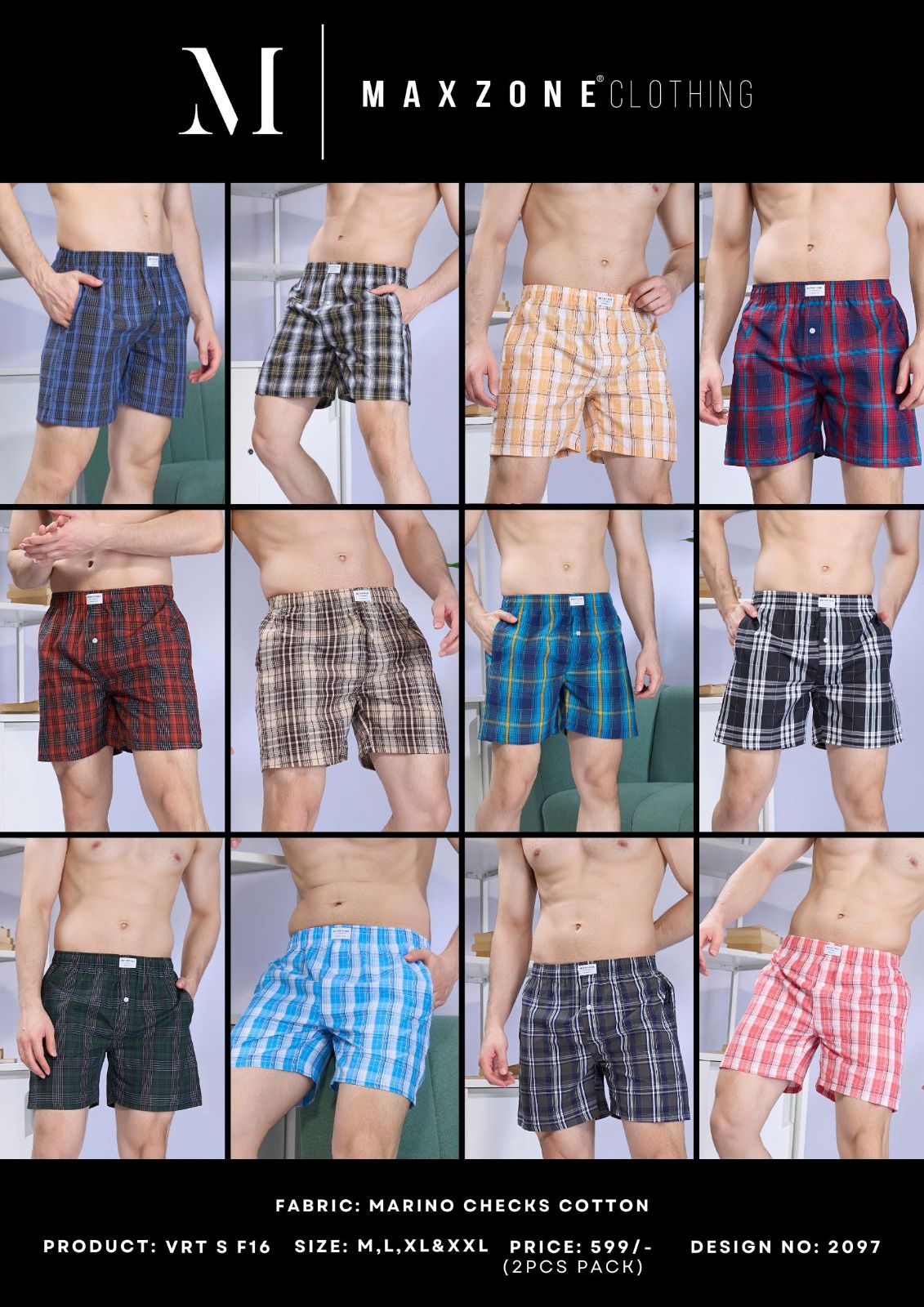 Vrt S F 16 Design 2097 Maxzone Clothing Cotton Mens Shorts Supplier