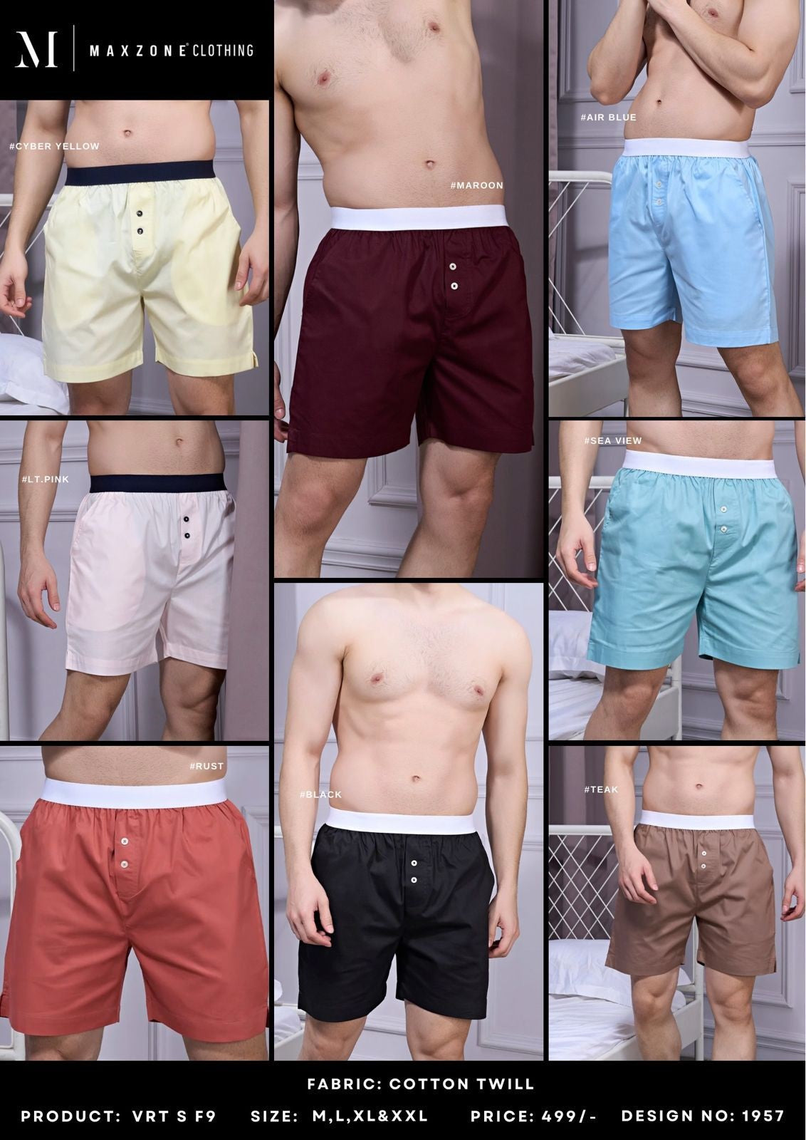 Vrt S F 9 Maxzone Clothing Cotton Mens Shorts Wholesale Price