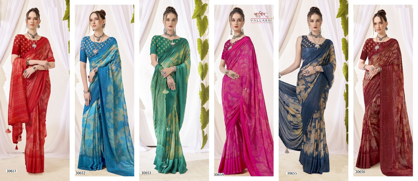Vyanjana Vol 8 Vallabhi Prints Georgette Sarees Manufacturer Gujarat