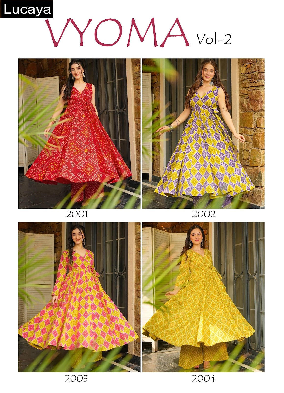 Vyoma Vol 2 Lucaya Heavy Rayon Kurti Plazzo Set Exporter Ahmedabad