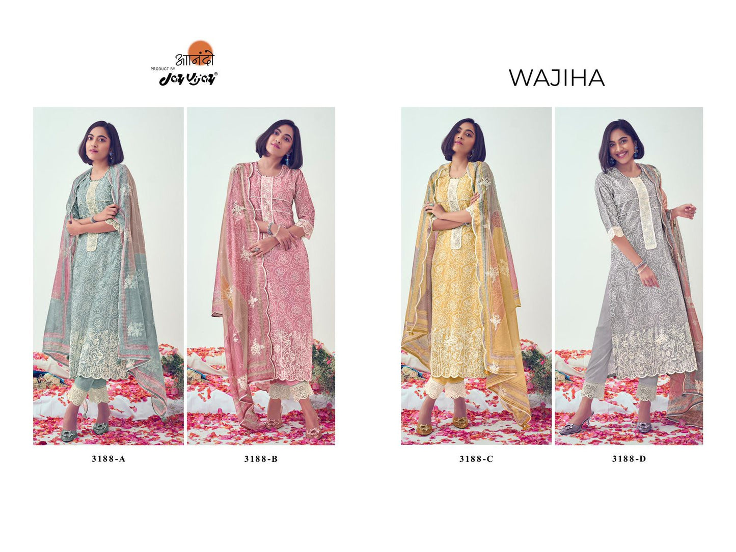 Wajiha 3188 Jay Vijay Muslin Pant Style Suits Wholesale Price