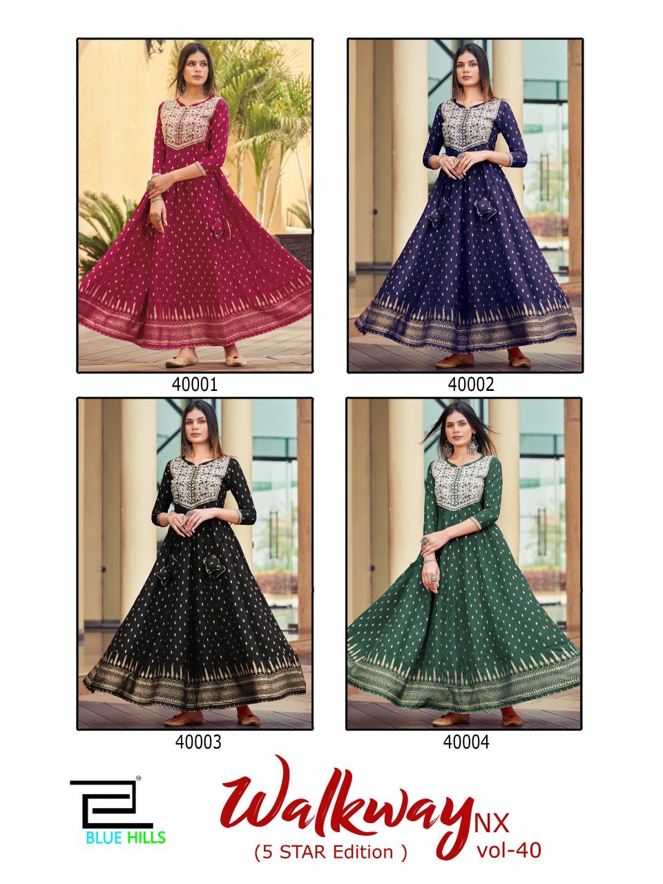 Walkway Nx Vol 40 Blue Hills Rayon 14Kg Anarkali Kurtis