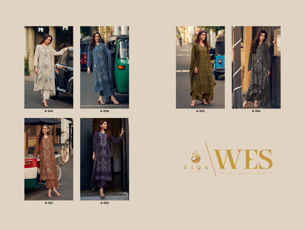Wes Aiqa Pure Bemberg Pant Style Suits Wholesale Price