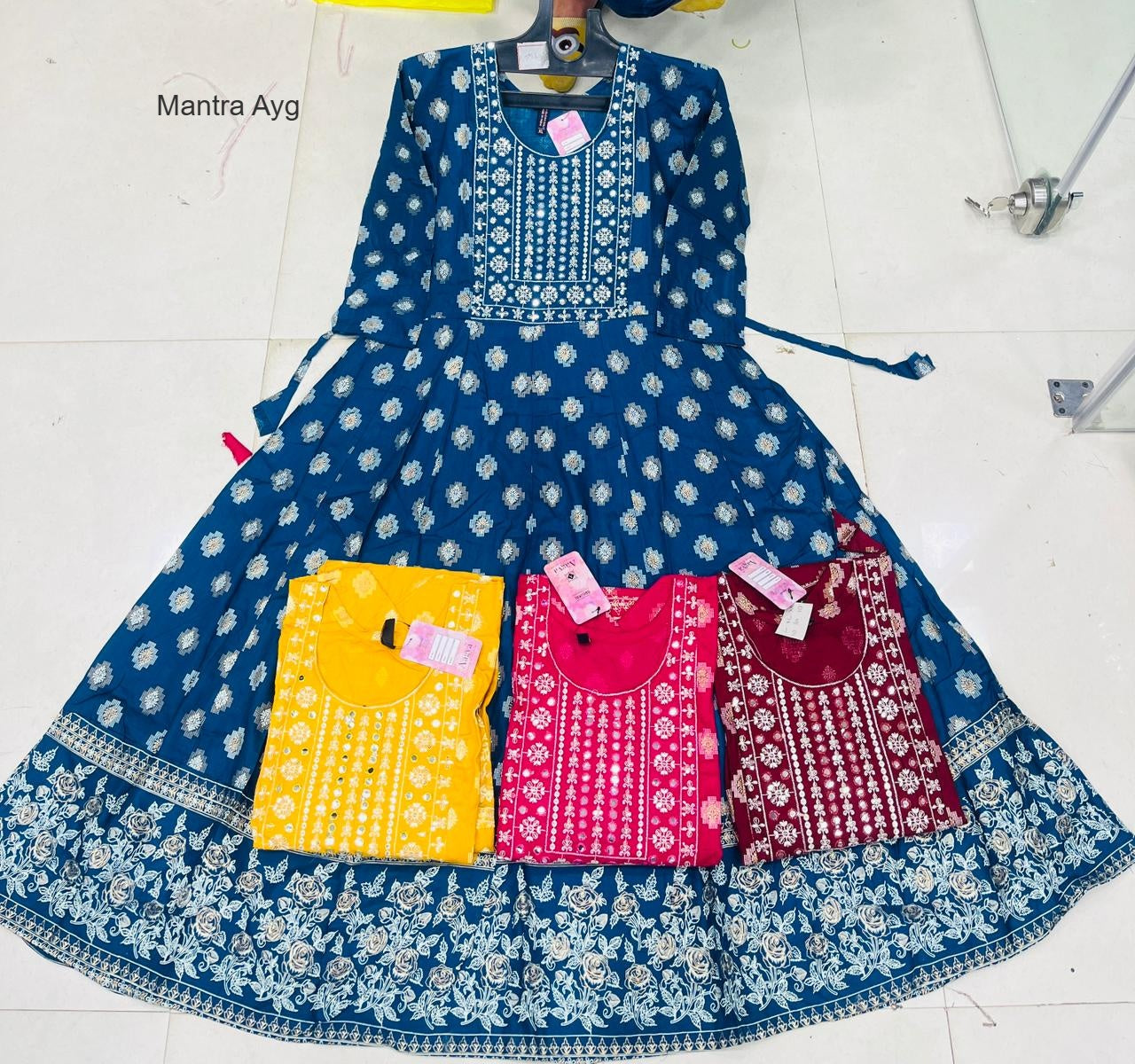 Mantra Ayg Rayon Slub Anarkali Kurtis Wholesale