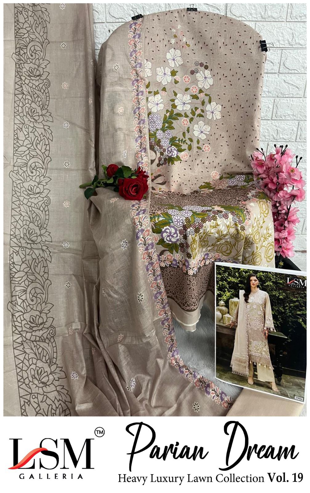 Parian Dream Vol 19 Luxury Lawn Collection Open picture Lsm Galleria Karachi Salwar Suits Supplier