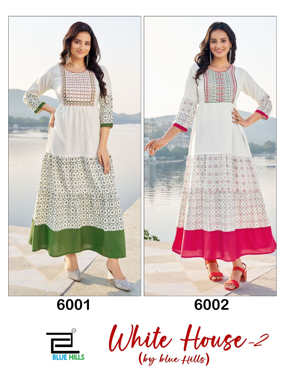 White House Vol 2 Blue Hills Rayon One Piece Exporter Ahmedabad
