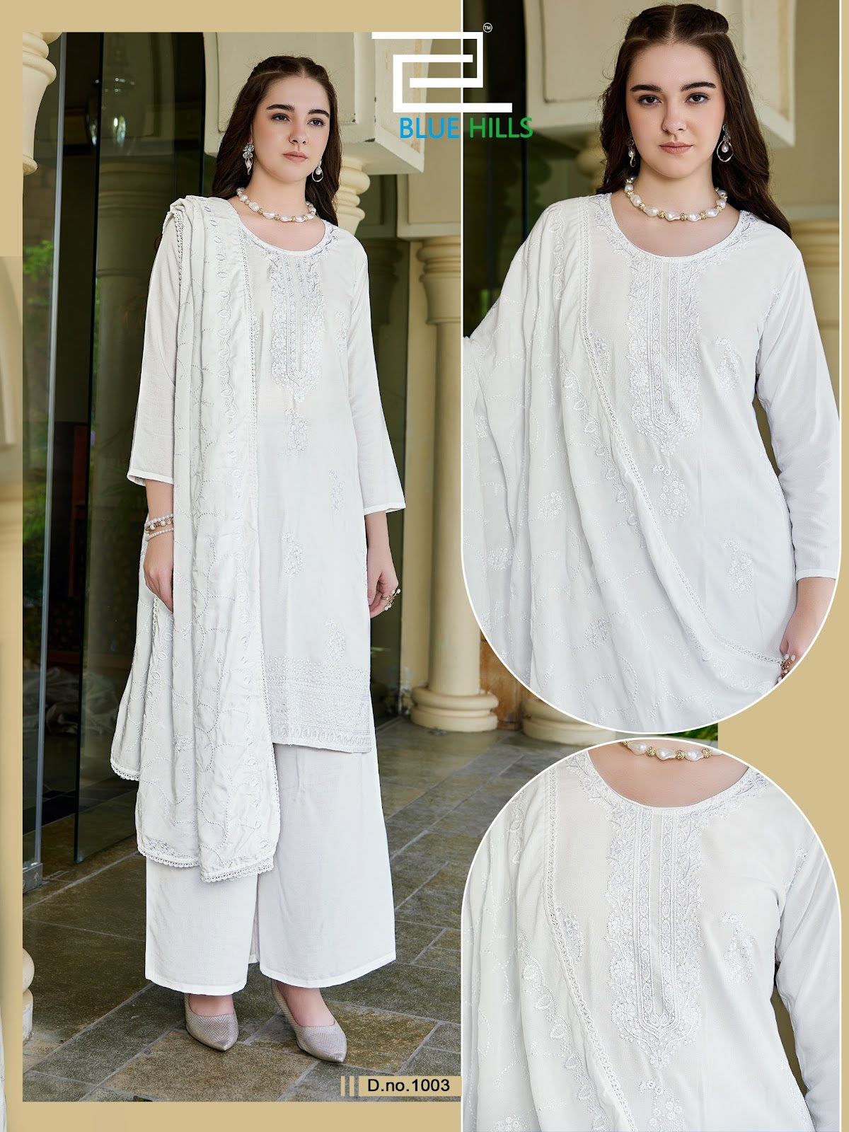 White Lily Blue Hills Rayon 14Kg Readymade Plazzo Style Suits Supplier Gujarat
