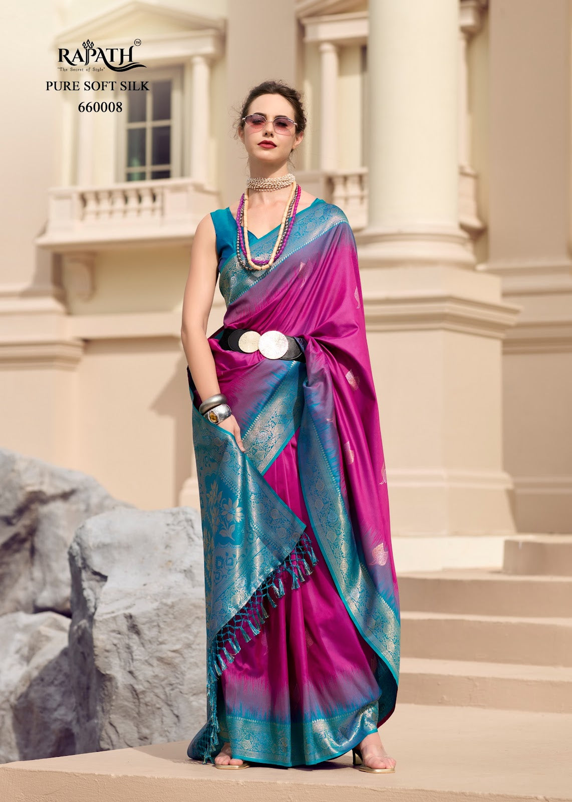 White Mango Rajpath Soft Silk Sarees Manufacturer Ahmedabad