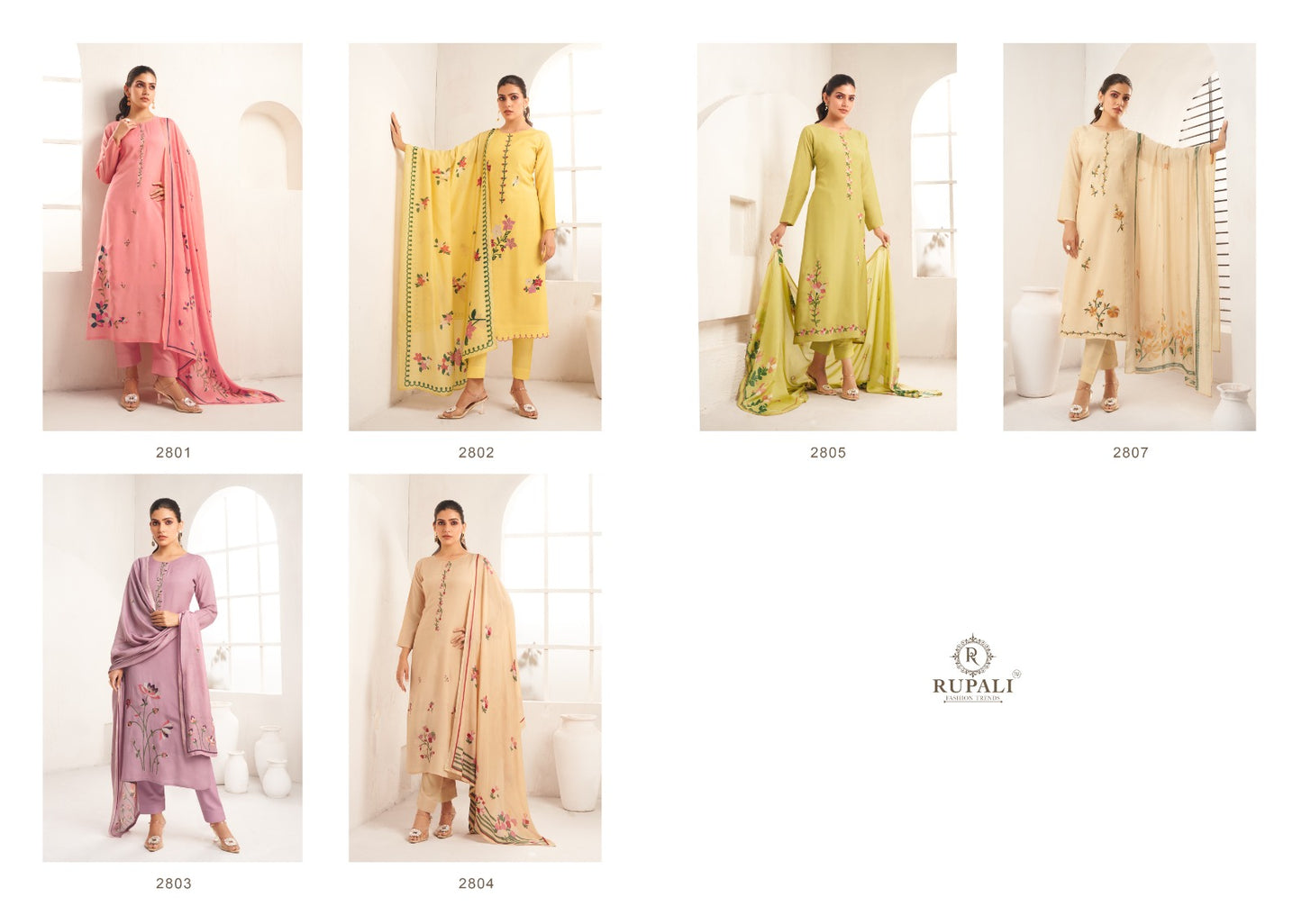 White Pearl Rupali Muslin Pant Style Suits