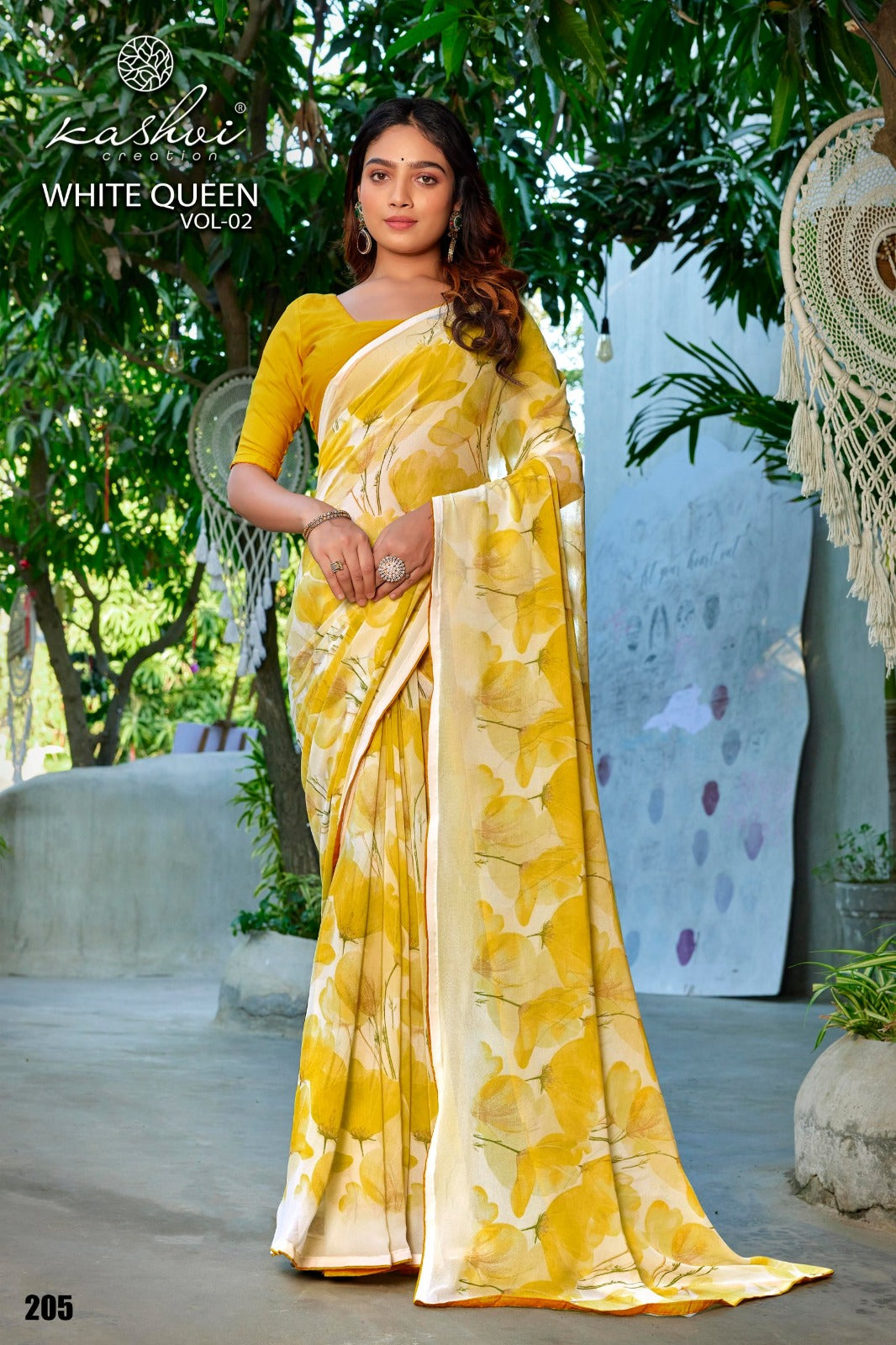 White Queen Vol 2 Kashvi Creation Georgette Sarees Manufacturer Gujarat