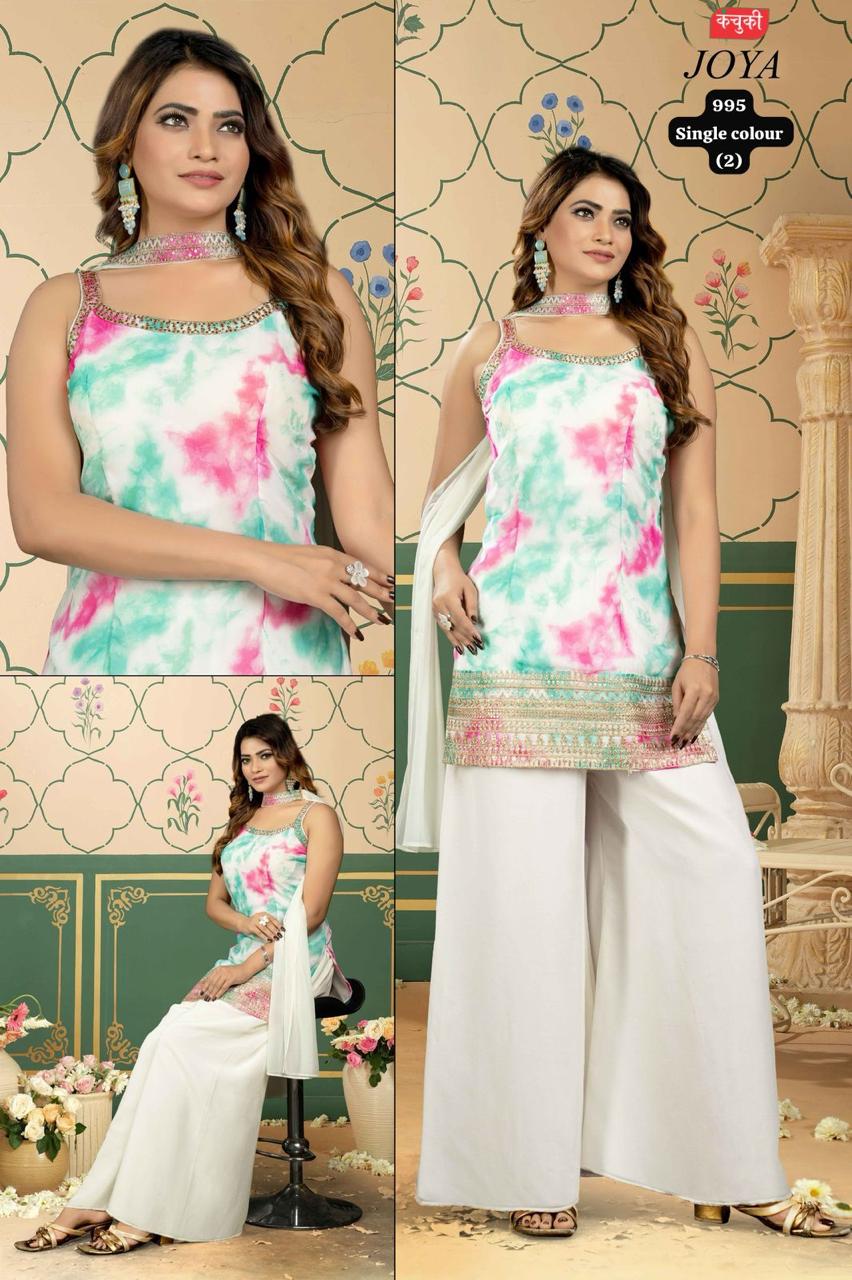 Wholesale Joya 995 Tie-Dye Kurta Palazzo Set - Lowest Price | Kancuki Designer