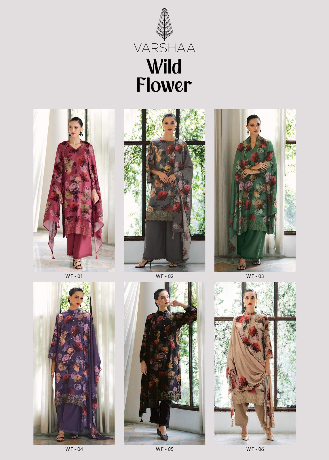 Wild Flower Varsha Fashions Viscose Pashmina Suits Wholesaler India